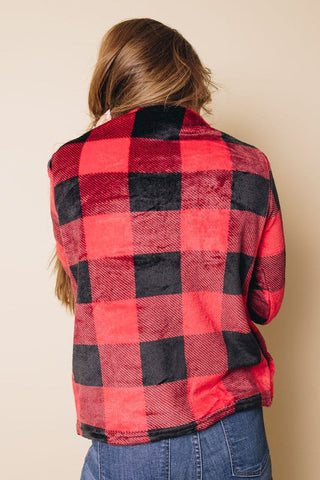 Plush Buffalo Plaid Pullover - Red