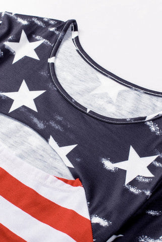 Cut Out American Flag Top