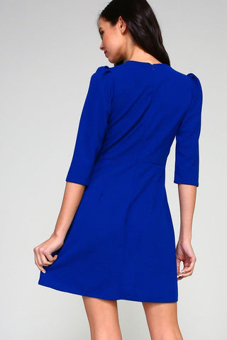 Half Sleeve Mini Dress - Royal