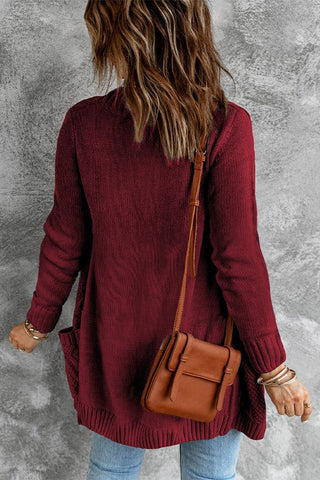 Cozy Textured Cardigan - Burgundy