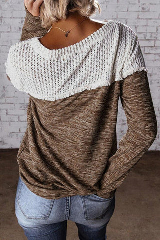 Crochet Detail Top - Brown