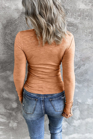 Fall Henley Top - Rust