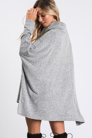 Turtleneck Poncho - Gray