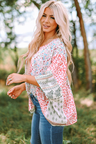 Colorful Cape Style Blouse