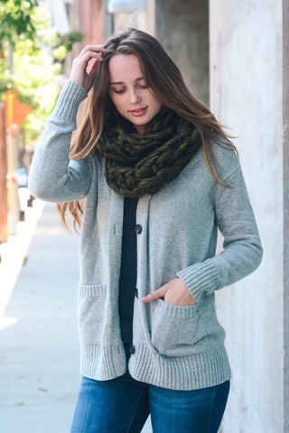 Chunky Knit Infinity Scarf - 3 colors