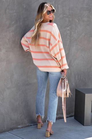 Striped Sweatshirt - Peach