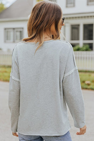 Drop Sleeve Fall Top - Gray