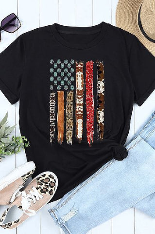 Colorful Flag Print Top