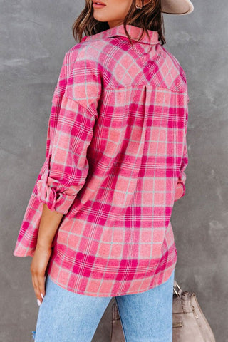 Pink Plaid Flannel Shirt