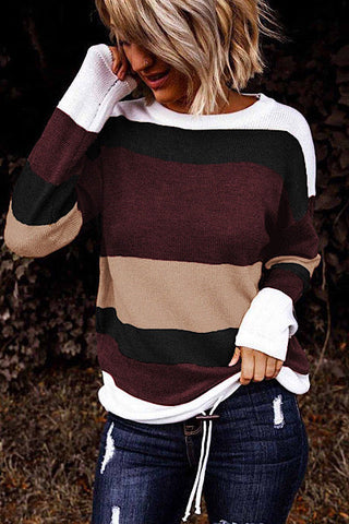 Drawstring Sweater - Burgundy