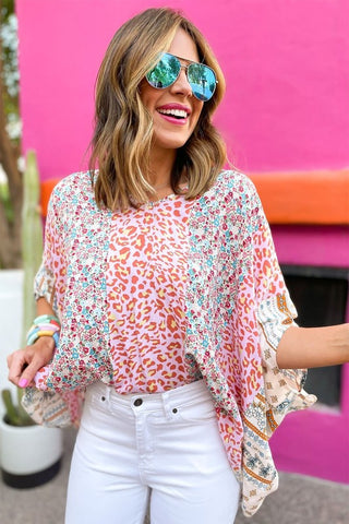 Colorful Cape Style Blouse