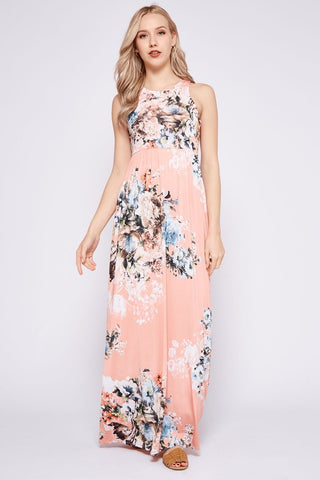 Garden Party Maxi Dress - Pink Bouquets