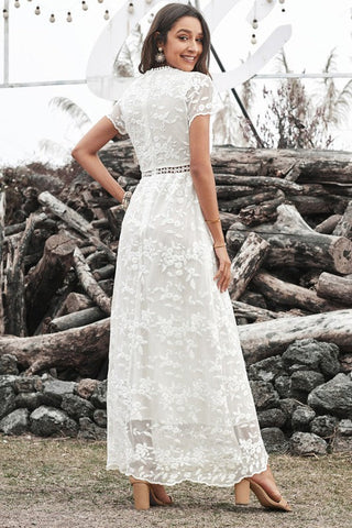 Little Flowers White Lace Dress