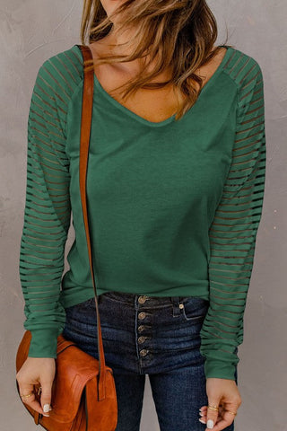 Mesh Sleeve Top - Green
