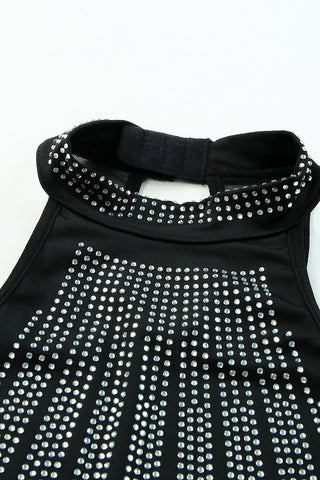 Rhinestone Body Suit - Black