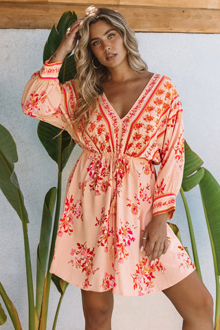 Peach Delight Kimono Dress