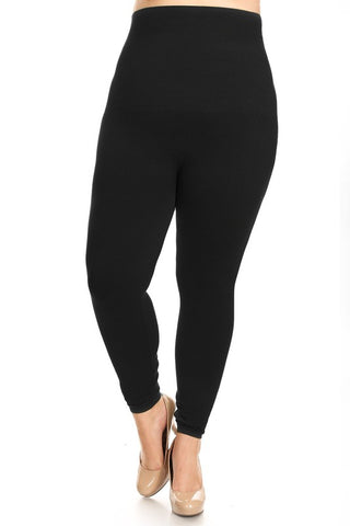 Tummy Control Compression Leggings - Plus