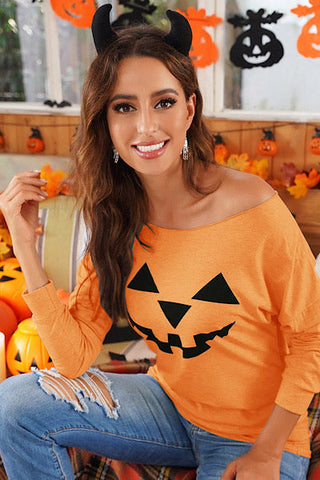 Jack ‘O Lantern Off Shoulder Top - Orange