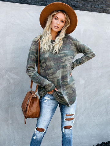 Asymmetrical Camo Top