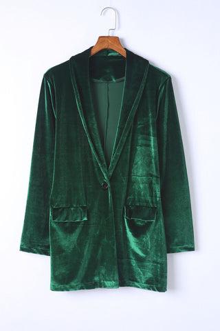 Velour Blazer - Green