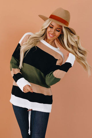 Drawstring Sweater - Green