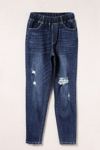 Elastic Waist Skinny Jeans
