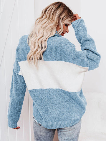 Turtle Neck Sweater - Blue
