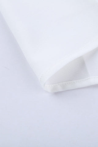 Embroidered V-Neck Top - White