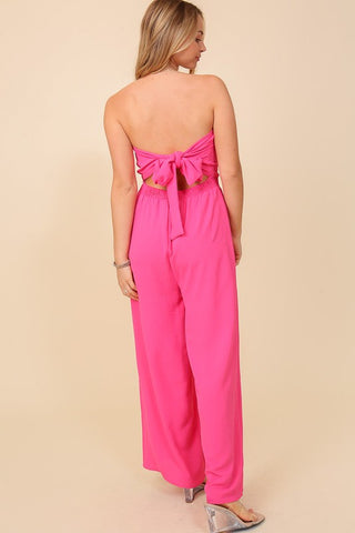 Vacay Vibes Strapless Jumpsuit - Pink