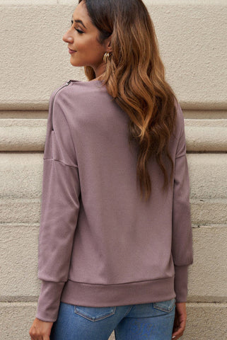 Off Shoulder Zippered Top - Pink