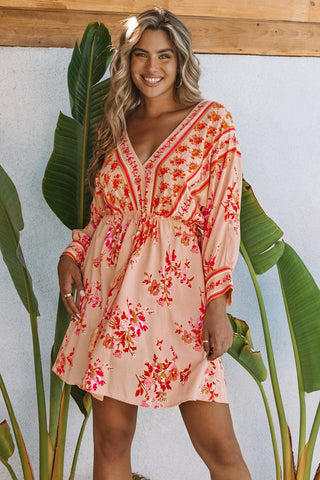 Peach Delight Kimono Dress