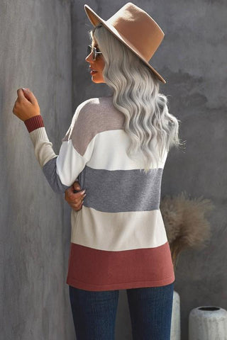 Striped Sweater with Pocket