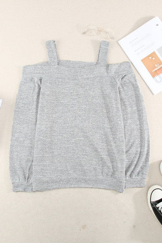 Cold Shoulder Top - Gray