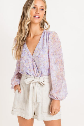 Floral Body Suit - Lilac