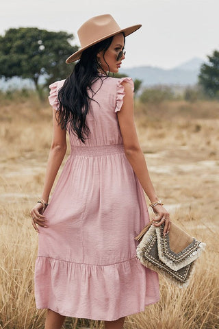Crochet Detail Dress - Pink