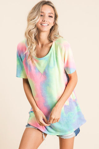Tie Dye Short Sleeve Sweatshirt
