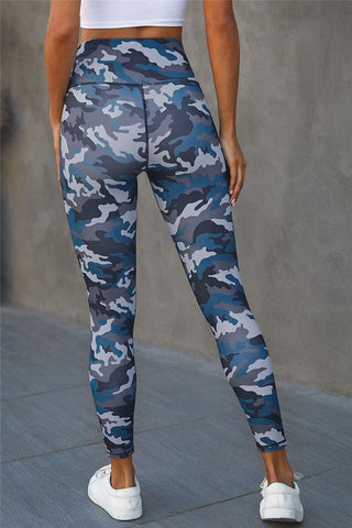 Blue Camo Print Leggings