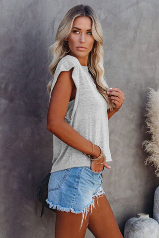 Cap Sleeve Summer Tee - Heather Gray