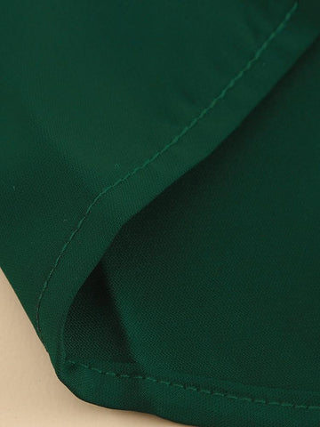 Crew Neck Balloon Sleeve Top - Green