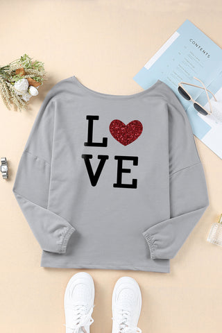 Dolman Sleeve Top - Gray Heart