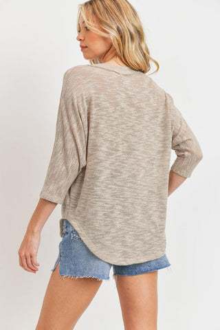 Henley Slub Top - Taupe