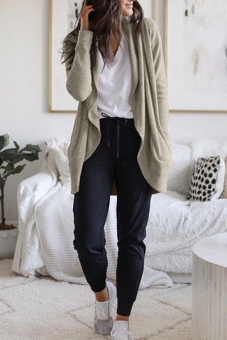 Soft Shawl Style Cardigan - Gray