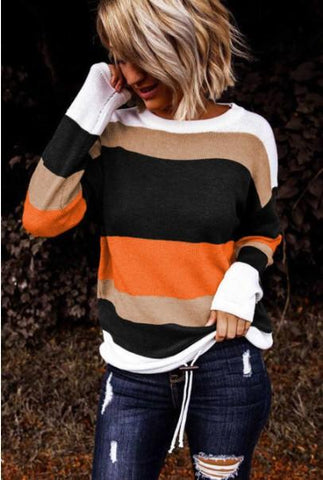 Drawstring Sweater - Orange