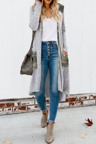 Long Camo Cardigan