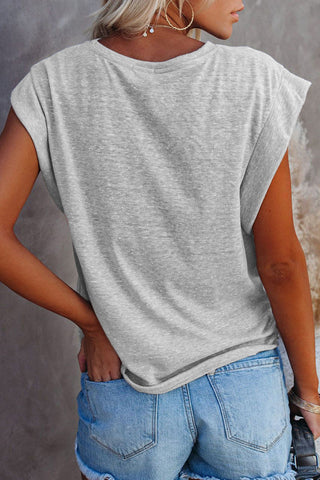 Cap Sleeve Summer Tee - Heather Gray