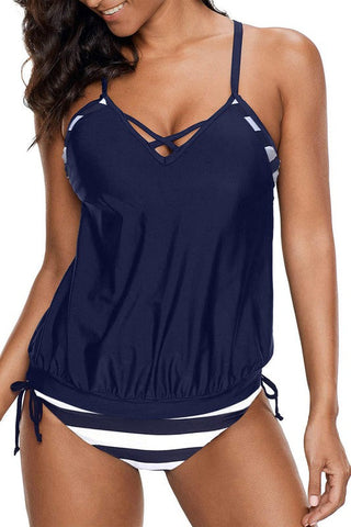 Tankini - Navy Striped