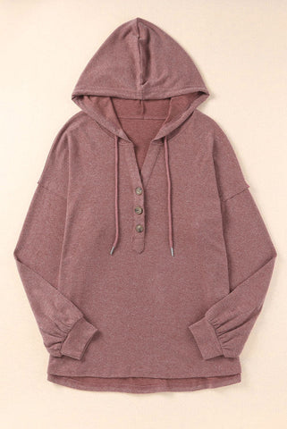 Weekend Henley Hoodie - Mauve