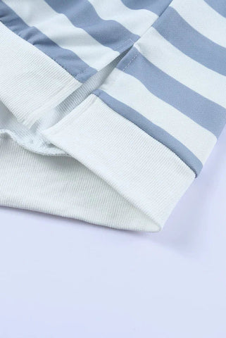 Striped Sweatshirt - Gray Blue