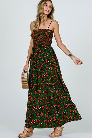 Petunia Print Sundress - Tomato