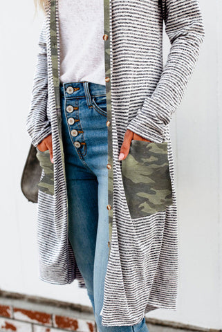Long Camo Cardigan